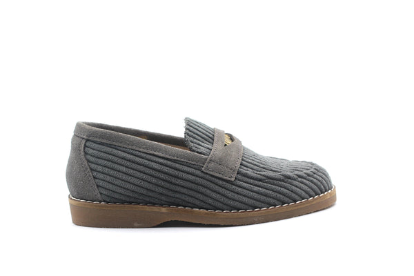 Don Louis Grey Corduroy Penny Loafer