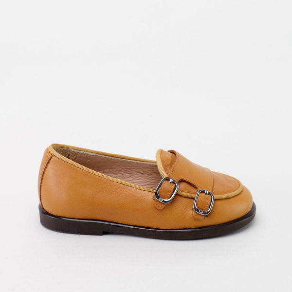 Papanatas Brown Loafers for kids size 24 Papanatas Brown Tiger Embroidered Loafer - Tassel Children Shoes main image 4