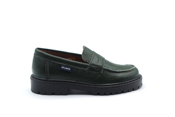 Atlanta Hunter Green Grainy Chunky Loafer