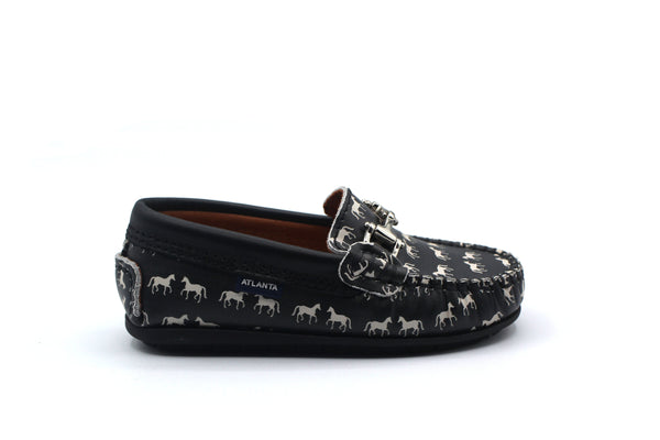 Atlanta Polo Horses & Black Smooth Buckle Print