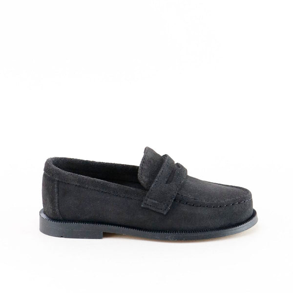 Papanatas Black Suede Penny Loafer