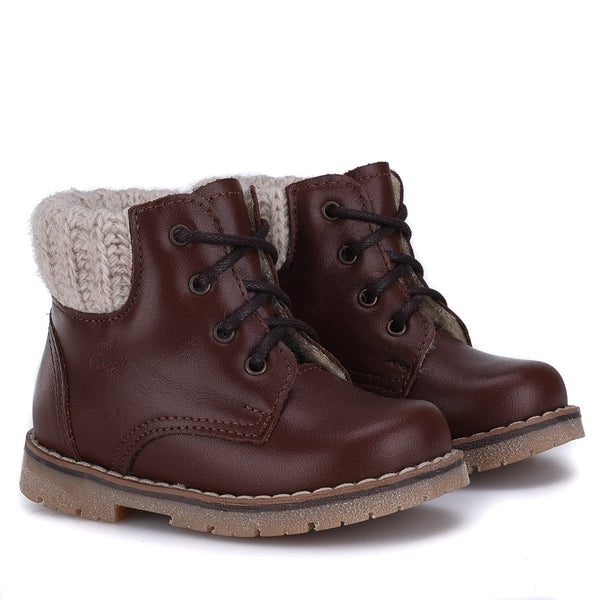 Emel  Brown Sock Chunky  Bootie