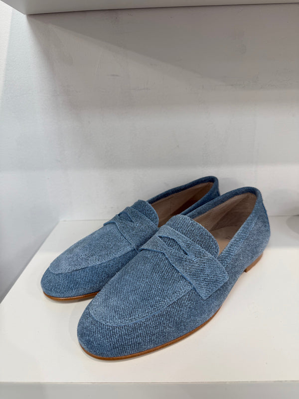 Don Louis Denim Leather Penny Loafer