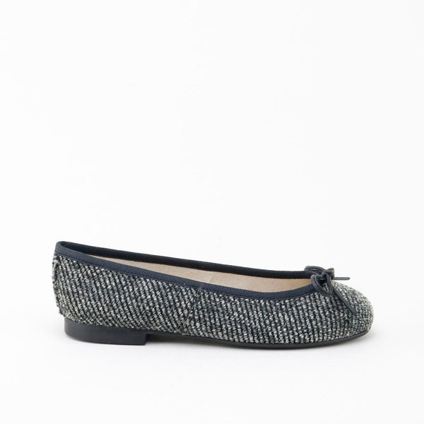 Papanatas Gray Wool Ballet Flat