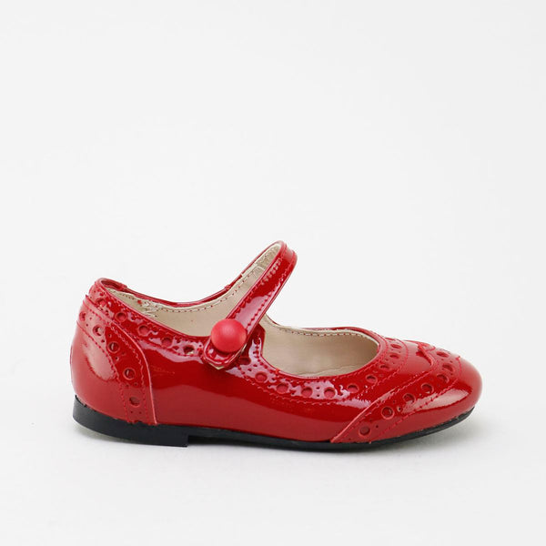 Papanatas Red Patent Leather Wingtip Mary Jane