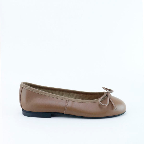 Papanatas Mocha Leather Ballet Flat