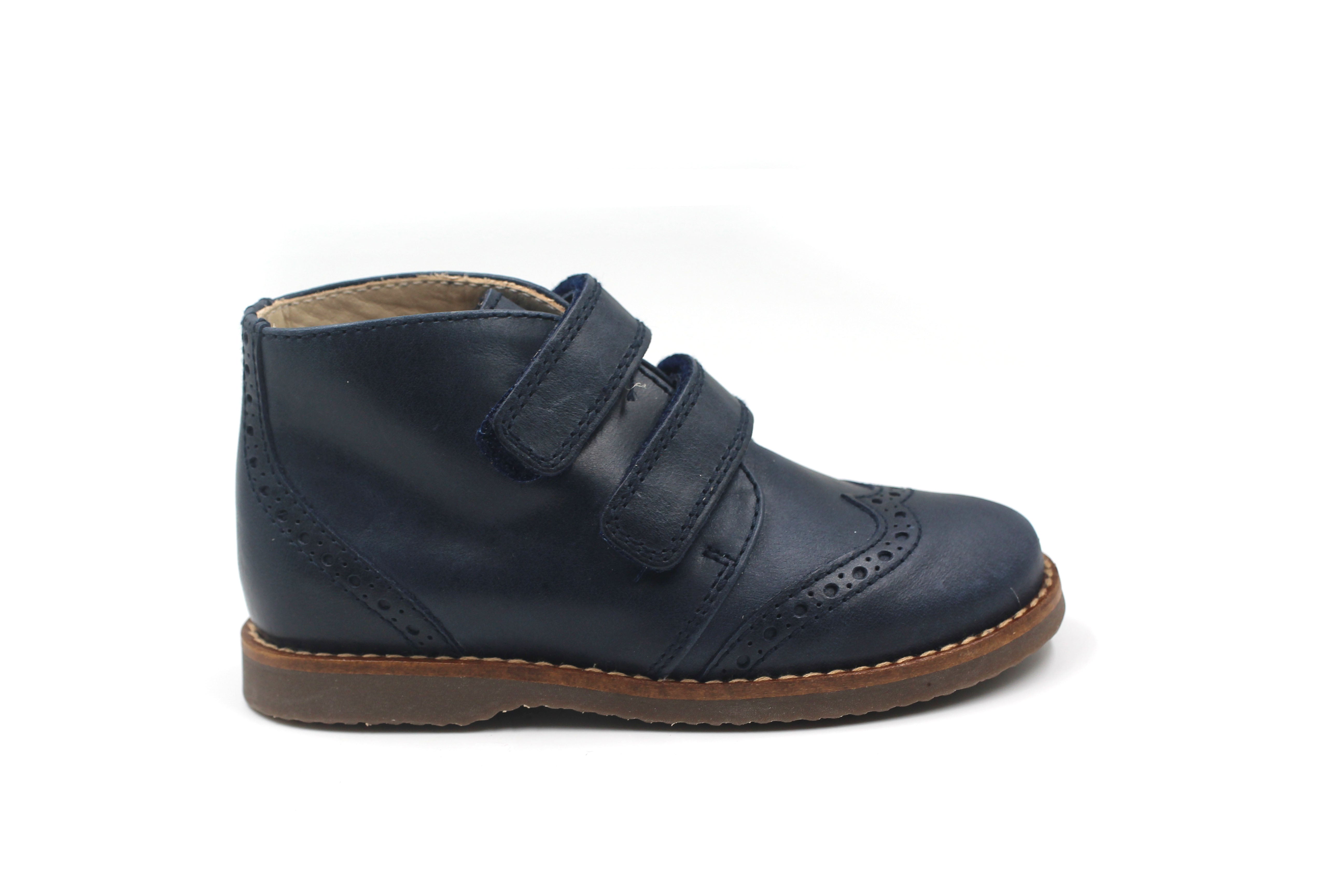 Beberlis Navy Velcro Wingtip Bootie Hal Outlet