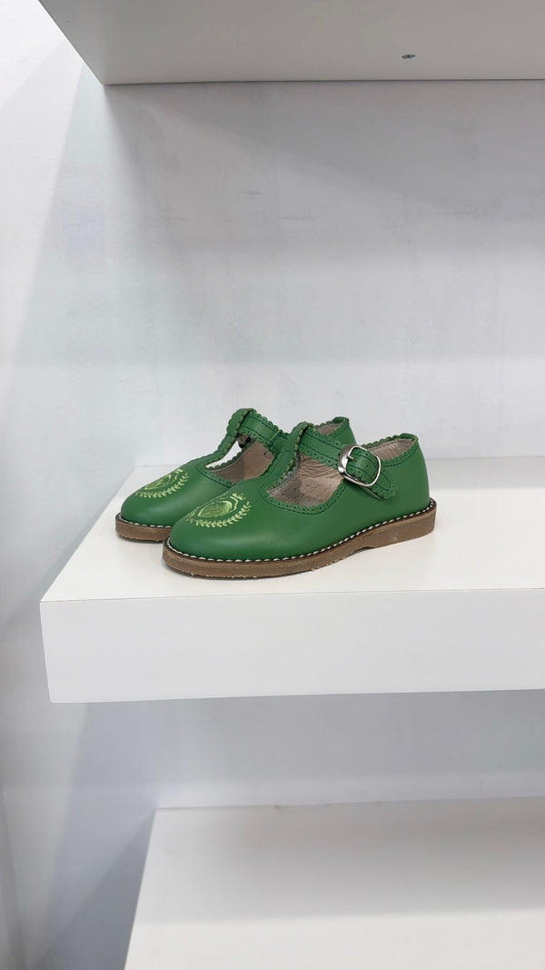 Don Louis Green Embroidered T Bar