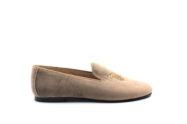 Don Louis Taupe velvet Butterfly Smoking Shoe