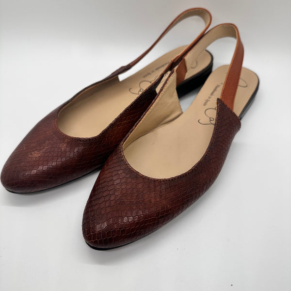 Papanatas Brown Snake Sling Back