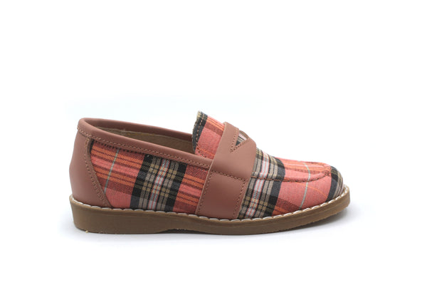 Don Louis Pink Plaid Penny Loafer