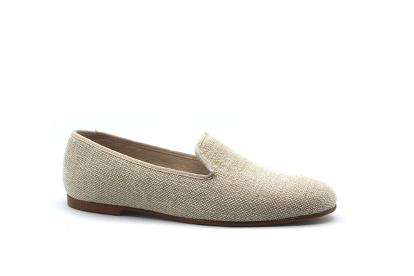 Valencia Natural Linen Smoking Shoe