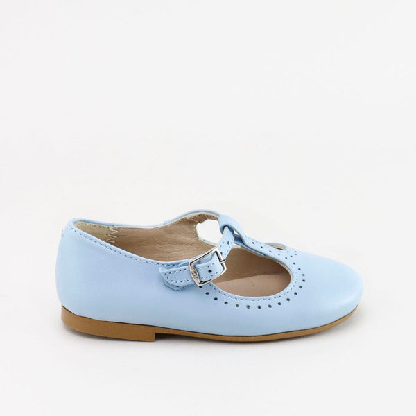 Papanatas Blue Leather T-Strap