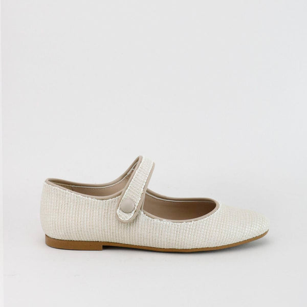 Papanatas Rafia Beige Pointed Mary Jane