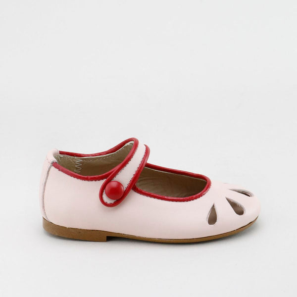 Papanatas Red Trim Rosa Bebe Cutout Mary Jane