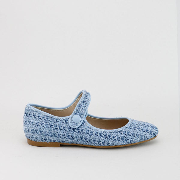 Papanatas Blue Weave Pointed Mary Jane