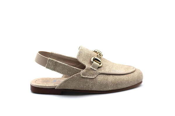 Don Louis Beige Linen Sling Back