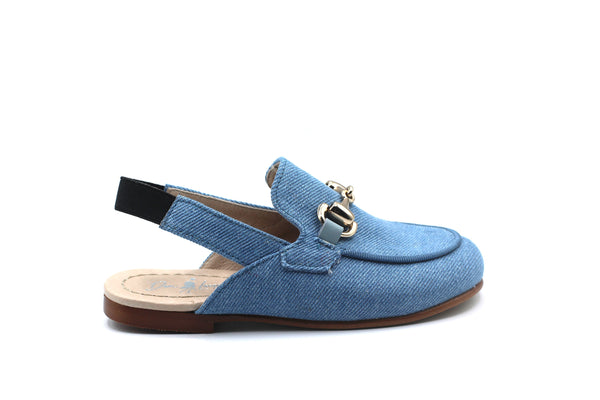 Don Louis Denim Chain Sling Back