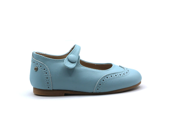 Manuela De Juan Sky Blue Wingtip Mary Jane