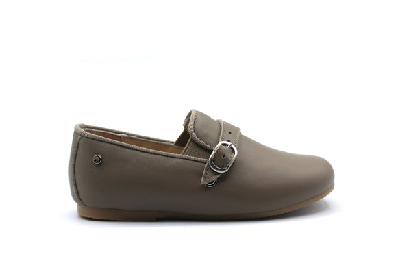 Manuela De Juan Taupe Buckle Smoking Shoe