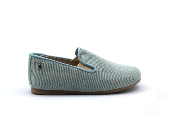 Manuela De Juan Light Blue Cali Denim Smoking Shoe