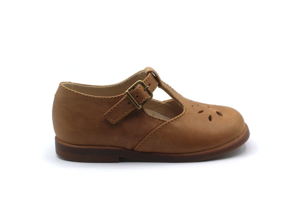 Beberlis Luggage Brown T-Strap Buckle Shoe