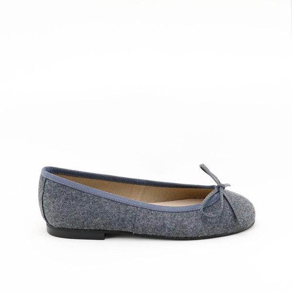 Papanatas Grey Wool Ballet Flat