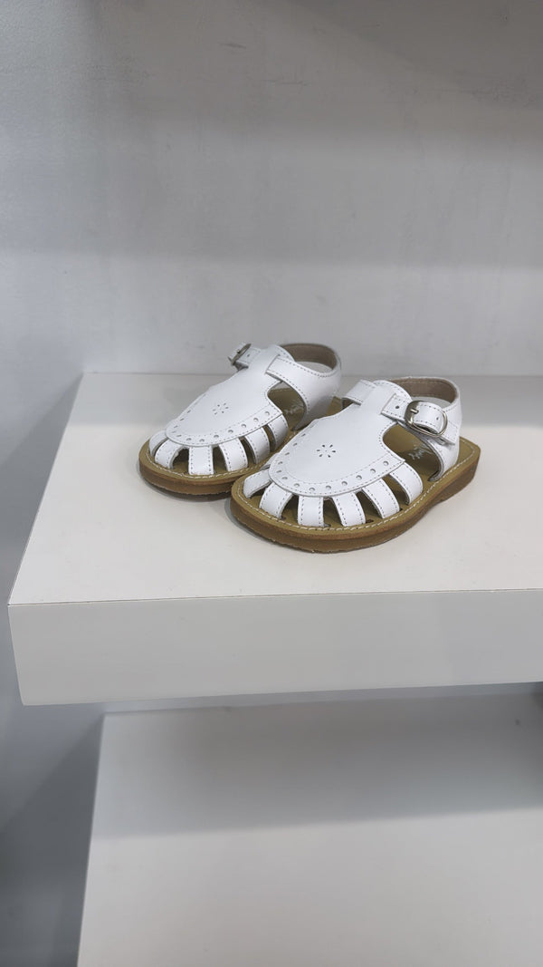 Don Louis White Closed Toe Sandal