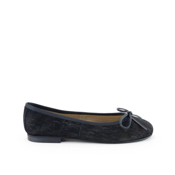 Papanatas Black Corduroy Ballet Flat