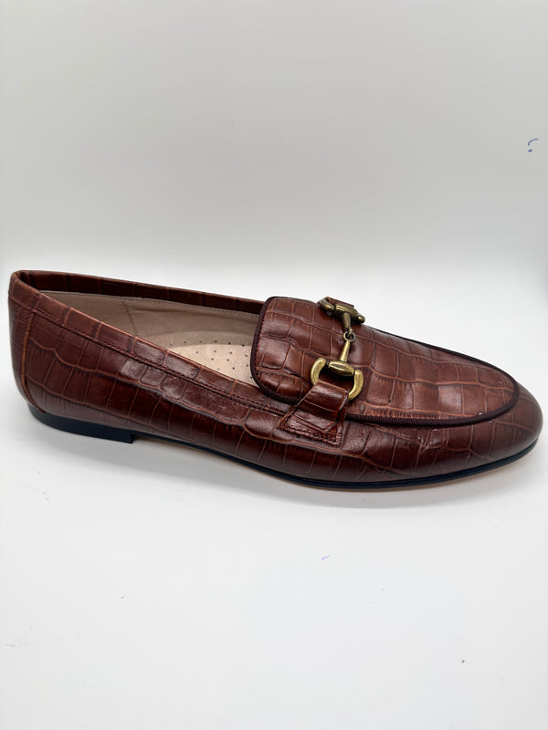 HOO Brown Croc Chain Loafer