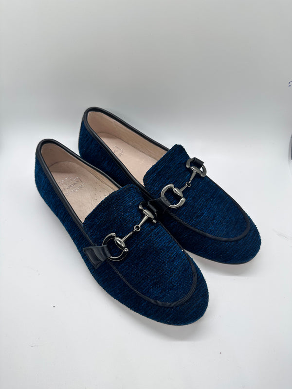 HOO Blue Texture Chain Loafer