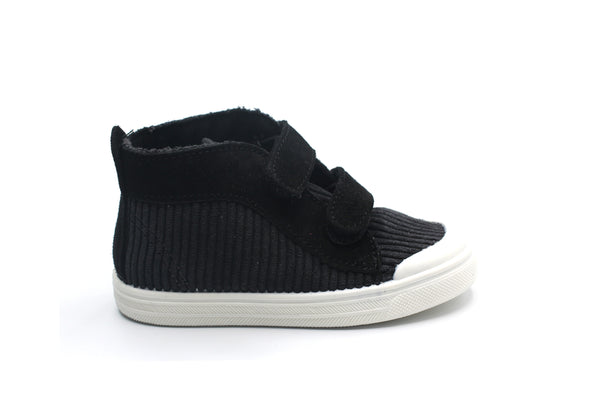 Pepe Black Corduroy Velcro Sneaker