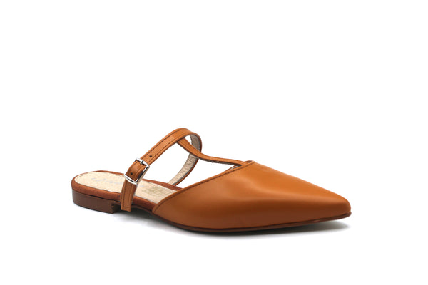 Valencia Camel Pointed Mule