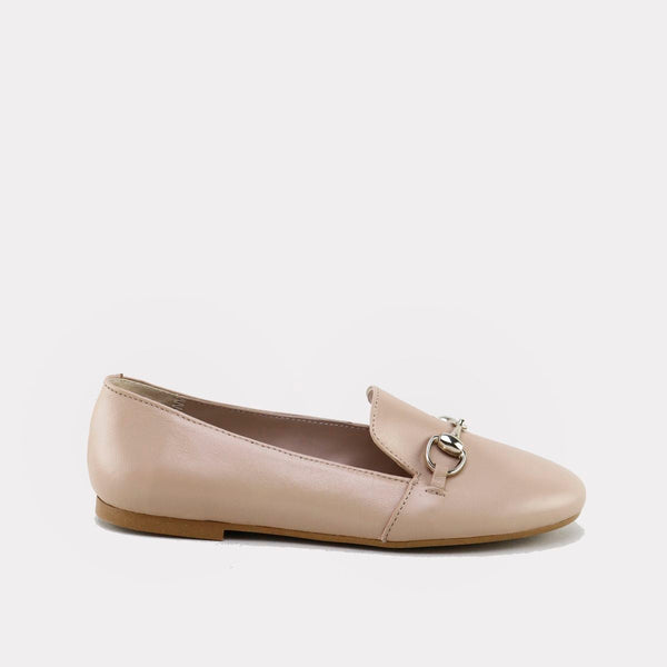 Papanatas Beige Miu Buckle Smoking Shoe