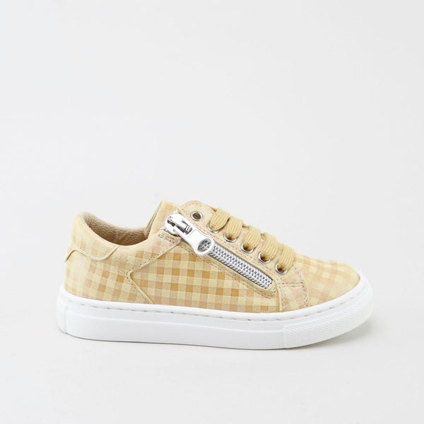 Papanatas Gingham Sneaker with Side Zipper