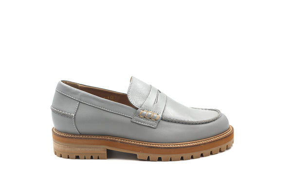 Angulus Blue Grey Penny Loafer with Chunky Sole