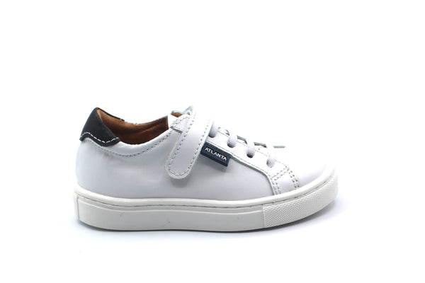 Atlanta White & Black Lace & Velcro Sneaker