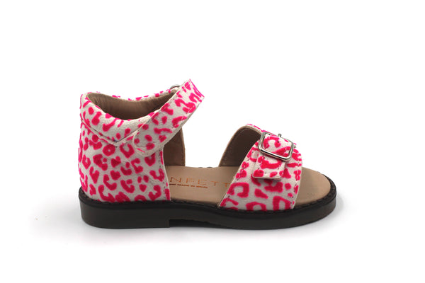 Confetti Pink Leopard Open Toe Sandal