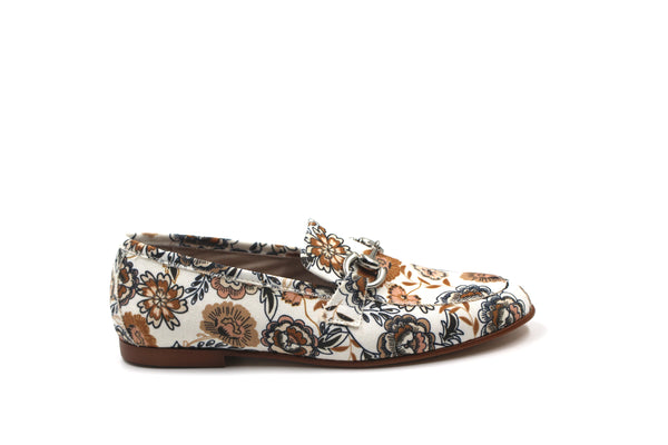 Don Louis Brown Floral Chain Loafer