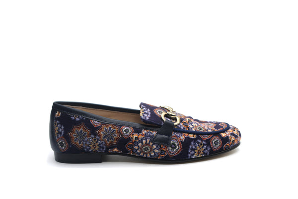 Don Louis Navy Paisley Chain Loafer