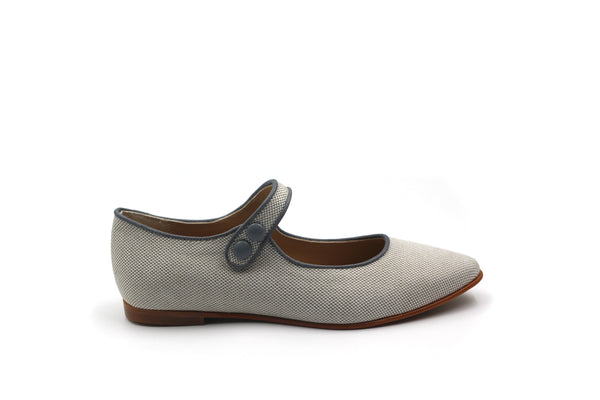 LMDI Grey Texture Pointed Mary Jane