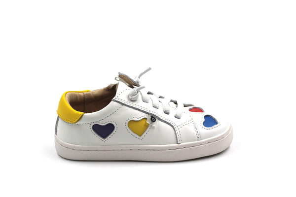 Old Soles White and Multicolor Heart Sneaker