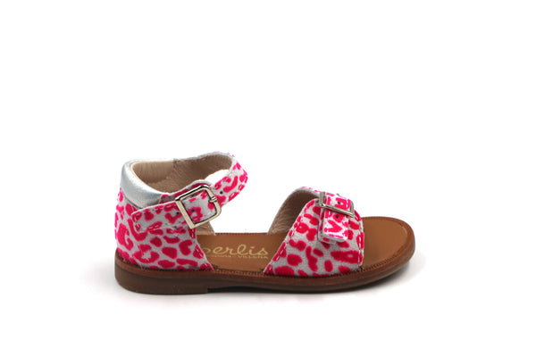 Beberlis Pink Leopard Open Toe Baby Sandal