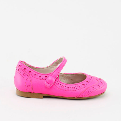 Papanatas Pink Neon Wingtip Mary Jane